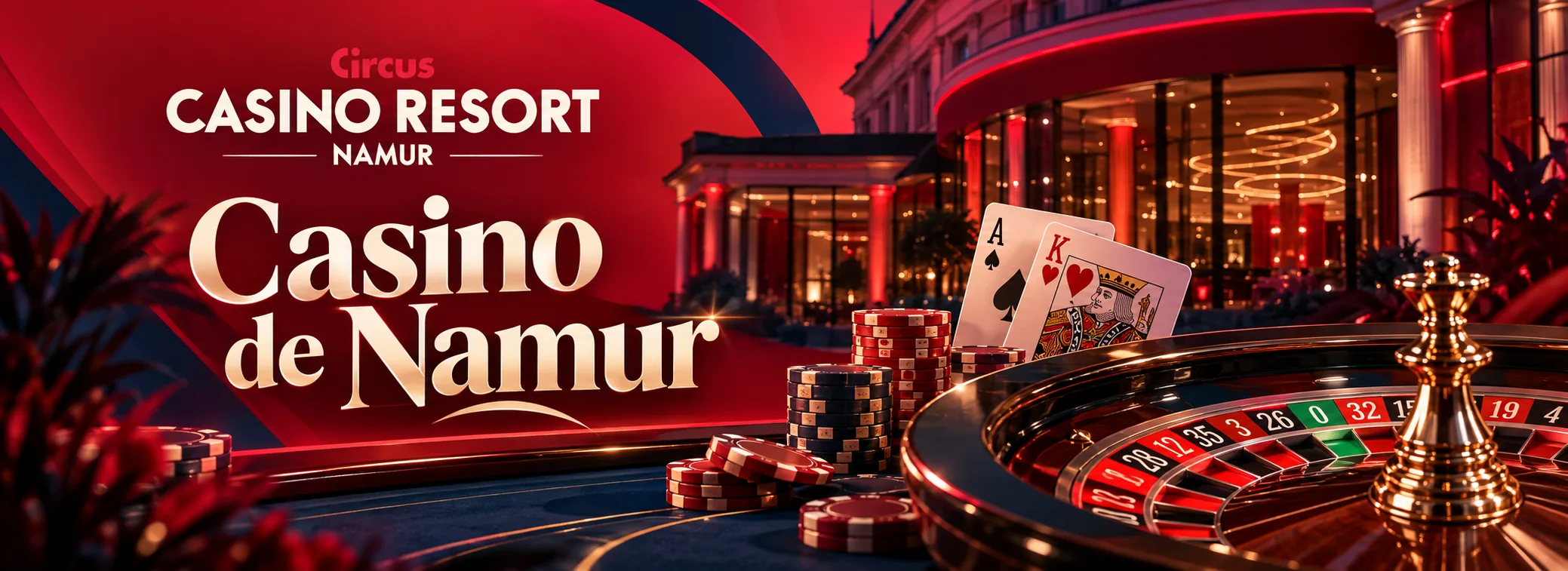 Bannière du Casino de Namur en ligne avec le bonus de 250 € et 100 tours gratuits